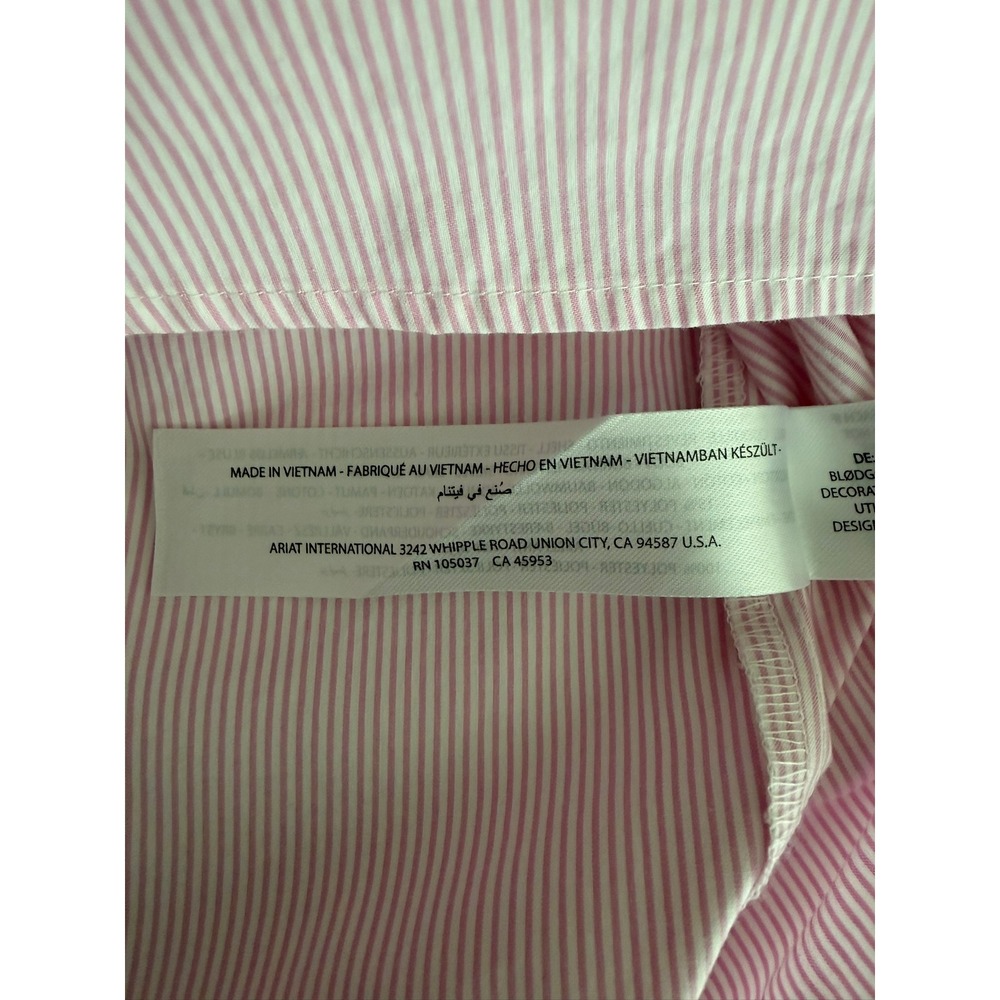 Ariat Shirt Mens Medium Long Sleeve Pro Series Pink White Striped Button Down - Picture 8 of 16